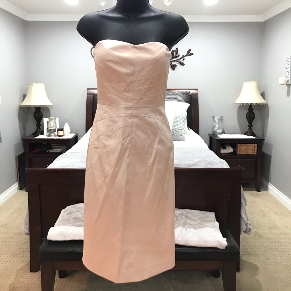 Champagne Strapless Cocktail Dress